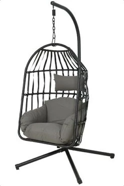 Idooka Rattan Hanging Garden Egg Chair -Eden Yard Zone 0120Main1