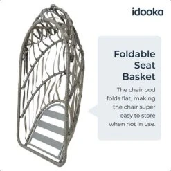 Idooka Rattan Hanging Garden Egg Chair -Eden Yard Zone 0320Foldable