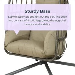 Idooka Rattan Hanging Garden Egg Chair -Eden Yard Zone 0620Sturdy20Base