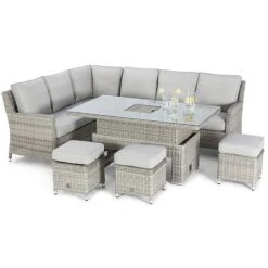 Maze Rattan Oxford Corner Dining Set With Ice Bucket & Rising Dining Table -Eden Yard Zone 401760 11