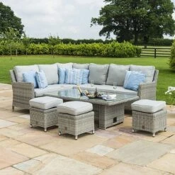 Maze Rattan Oxford Corner Dining Set With Ice Bucket & Rising Dining Table -Eden Yard Zone 401760 7