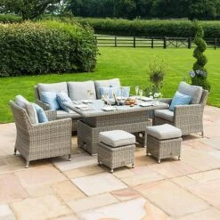 Maze Rattan Oxford Sofa Dining Set With Ice Bucket & Rising Table 18 Maze Rattan Oxford Sofa Dining Set With Ice Bucket & Rising Table -Eden Yard Zone 401761 11