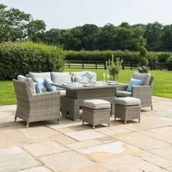 Maze Rattan Oxford Sofa Dining Set With Ice Bucket & Rising Table 19 Maze Rattan Oxford Sofa Dining Set With Ice Bucket & Rising Table -Eden Yard Zone 401761 12