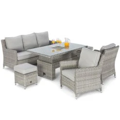Maze Rattan Oxford Sofa Dining Set With Ice Bucket & Rising Table 21 Maze Rattan Oxford Sofa Dining Set With Ice Bucket & Rising Table -Eden Yard Zone 401761 14