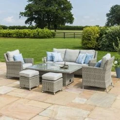 Maze Rattan Oxford Sofa Dining Set With Ice Bucket & Rising Table 23 Maze Rattan Oxford Sofa Dining Set With Ice Bucket & Rising Table -Eden Yard Zone 401761 3