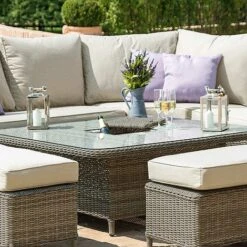 Maze Rattan Winchester Royal Corner Dining Ice Bucket & Rising Table Set -Eden Yard Zone 402115 3