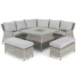 Maze Rattan Oxford Royal Corner Dining Set With Integrated Rising Ice Bucket Table -Eden Yard Zone 402116 8