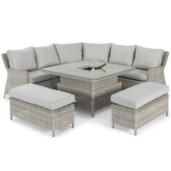 Maze Rattan Oxford Royal Corner Dining Set With Integrated Rising Ice Bucket Table -Eden Yard Zone 402116 9