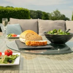 Maze Rattan Oxford Royal Corner Dining Set With Firepit Table -Eden Yard Zone 403052 19