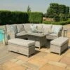 Maze Rattan Oxford Royal Corner Dining Set With Firepit Table -Eden Yard Zone 403052 2