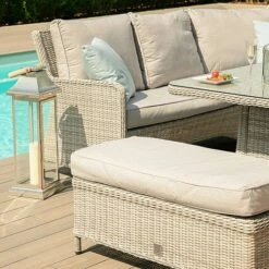 Maze Rattan Oxford Royal Corner Dining Set With Firepit Table -Eden Yard Zone 403052 3