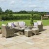 Maze Rattan Luxury Winchester Sofa Dining Set With Ice Bucket And Rising Table 7 Seat -Eden Yard Zone 450098 2