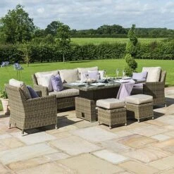 Maze Rattan Luxury Winchester Sofa Dining Set With Ice Bucket And Rising Table 7 Seat 13 Maze Rattan Luxury Winchester Sofa Dining Set With Ice Bucket And Rising Table 7 Seat -Eden Yard Zone 450098 5