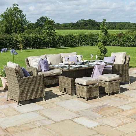 Maze Rattan Luxury Winchester Sofa Dining Set With Ice Bucket And Rising Table 7 Seat 7 Maze Rattan Luxury Winchester Sofa Dining Set With Ice Bucket And Rising Table 7 Seat - Image 5