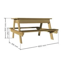 Soulet Childrens Wooden Picnic Table With Sandpit 12 Soulet Childrens Wooden Picnic Table With Sandpit -Eden Yard Zone 782714 VISUEL DIM PRODUIT