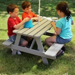 Soulet Childrens Garden Picnic Table Grey -Eden Yard Zone 783568 AMB 01