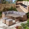 Rowlinson Garden Deluxe Rattan Corner Sofa Dining Set 8 Seat Oatmeal 1 Rowlinson Garden Deluxe Rattan Corner Sofa Dining Set 8 Seat Oatmeal -Eden Yard Zone 850014 1