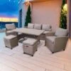 Rowlinson Albany Rattan Garden Sofa Dining Set 7 Seat Oatmeal 1 Rowlinson Albany Rattan Garden Sofa Dining Set 7 Seat Oatmeal -Eden Yard Zone Albany20720seat20lifestyle