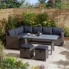 Rowlinson Garden Rattan Corner Sofa Dining Set Grey 8 Seater -Eden Yard Zone AlbanyCornerset Grey 011