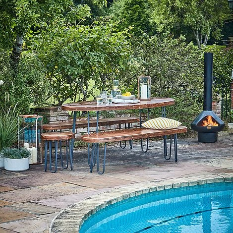 Borough Acacia Wood 5 Piece Furniture Set 4 Borough Acacia Wood 5 Piece Furniture Set - Image 2