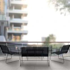 Idooka 4 Seater Black Mesh Lounge Sofa Set 12 Idooka 4 Seater Black Mesh Lounge Sofa Set -Eden Yard Zone Balcony1