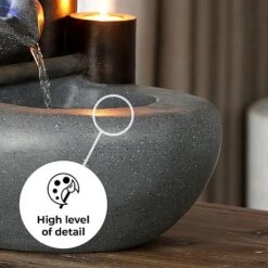 Cascading Bowls LED Garden Water Feature -Eden Yard Zone Bowl edit3