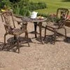 Three-Piece Rose Armchair Bistro Set - Bronze 1 Three-Piece Rose Armchair Bistro Set - Bronze -Eden Yard Zone D7280 1