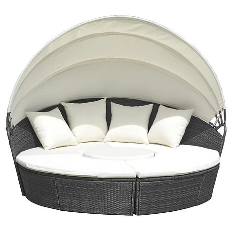 Rattan Day Bed With Table - 180cm 6 Rattan Day Bed With Table - 180cm - Image 4