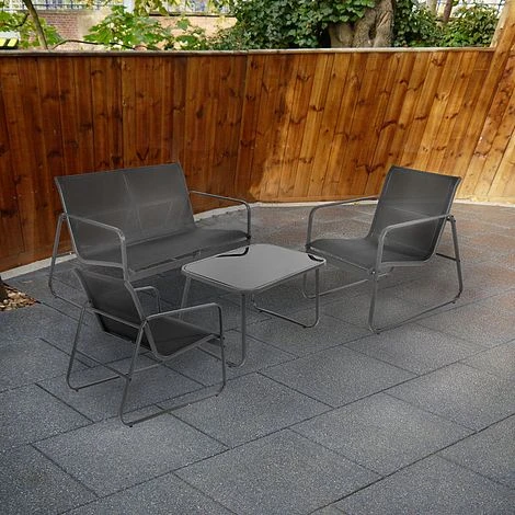 Idooka 4 Seater Black Mesh Lounge Sofa Set 9 Idooka 4 Seater Black Mesh Lounge Sofa Set - Image 7