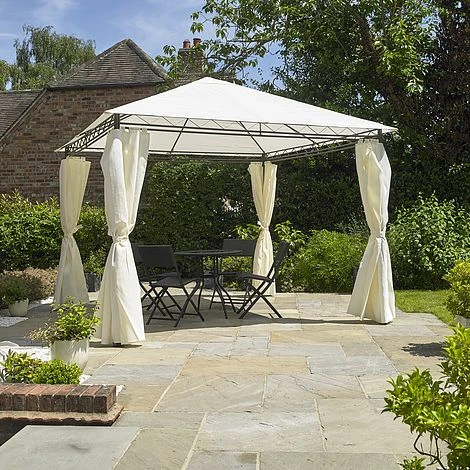 Aphrodite Heavy Duty Garden Gazebo With Side Curtains 2.7m 3 Aphrodite Heavy Duty Garden Gazebo With Side Curtains 2.7m