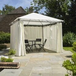 Aphrodite Heavy Duty Garden Gazebo With Side Curtains 2.7m 11 Aphrodite Heavy Duty Garden Gazebo With Side Curtains 2.7m -Eden Yard Zone FSGHD LS201