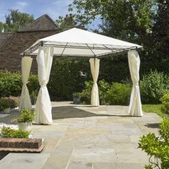 Aphrodite Heavy Duty Garden Gazebo With Side Curtains 2.7m 12 Aphrodite Heavy Duty Garden Gazebo With Side Curtains 2.7m -Eden Yard Zone FSGHD LS3201