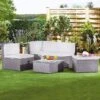 Garden Gear Milan Rattan Lounge Sofa Set - Grey -Eden Yard Zone FURN MILANLGRE T40542