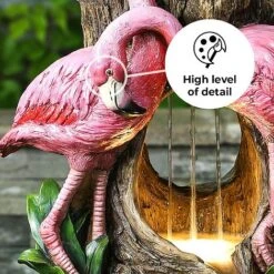 Flamingo LED Garden Water Feature -Eden Yard Zone Flamingo edit2