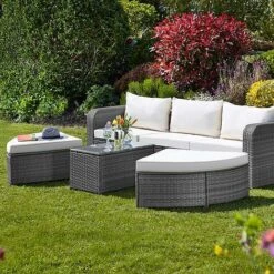 Firenze Five-Section Rattan Daybed - Dark Grey 8 Firenze Five-Section Rattan Daybed - Dark Grey -Eden Yard Zone G2580 FIRENZE RATTAN DAY BED LS 3