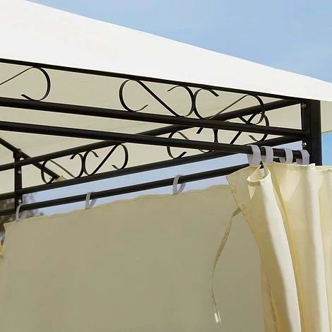 Garden Life 3x3m Metal Gazebo With Cream Roof And Curtains 6 Garden Life 3x3m Metal Gazebo With Cream Roof And Curtains - Image 4