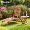 Garden Life Acacia Folding Steamer Deck Chair 1 Garden Life Acacia Folding Steamer Deck Chair -Eden Yard Zone G2858 Acacia Steamer Chair With Table LS1 logo