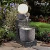 Serenity Bowl Water Feature With Globe Light -Eden Yard Zone G3888 1