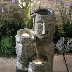 Serenity Easter Island Head Cascade Water Feature 10 Serenity Easter Island Head Cascade Water Feature -Eden Yard Zone G3890 3