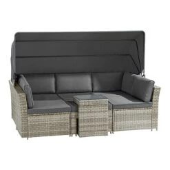 Garden Gear California Rattan Daybed With Canopy 11 Garden Gear California Rattan Daybed With Canopy -Eden Yard Zone G3906 6