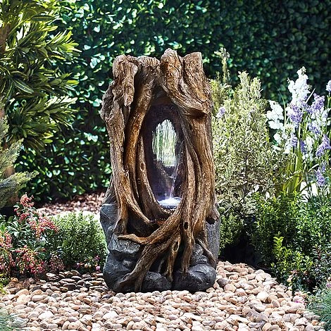 Serenity Hollow Tree Trunk Waterfall Water Feature 3 Serenity Hollow Tree Trunk Waterfall Water Feature