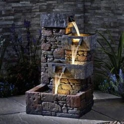 Serenity Cubic Cascading Pebble Wall Water Feature 9 Serenity Cubic Cascading Pebble Wall Water Feature -Eden Yard Zone G3949 3