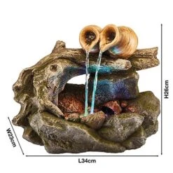 Serenity Table-Top Woodland Pouring Pots Water Feature -Eden Yard Zone G3959 1