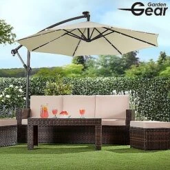 Solar LED Cantilever Parasol -Eden Yard Zone G3975