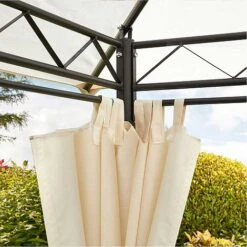 Garden Gear 3x3m Metal Gazebo With Cream Roof And Curtains 13 Garden Gear 3x3m Metal Gazebo With Cream Roof And Curtains -Eden Yard Zone G4161 3