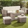 Garden Gear Riviera 5-Seat Rattan Set -Eden Yard Zone G4559 G4561 Riviera 5 Light Grey WCover LS 1 LOGO