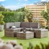 Garden Gear Milan Rattan Lounge Sofa Set - Dark Grey 1 Garden Gear Milan Rattan Lounge Sofa Set - Dark Grey -Eden Yard Zone G4678