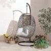 Brampton Luxury Rattan Wicker Outdoor Hanging Cocoon Egg Swing Chair Single 1 Brampton Luxury Rattan Wicker Outdoor Hanging Cocoon Egg Swing Chair Single -Eden Yard Zone GF07377