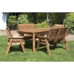 6 Seater Rectangular Table Set With Benches -Eden Yard Zone HB14
