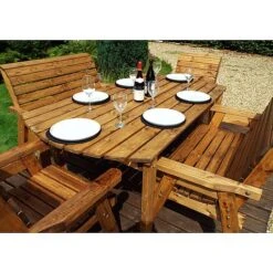 6 Seater Rectangular Table Set With Benches -Eden Yard Zone HB1420Pic3